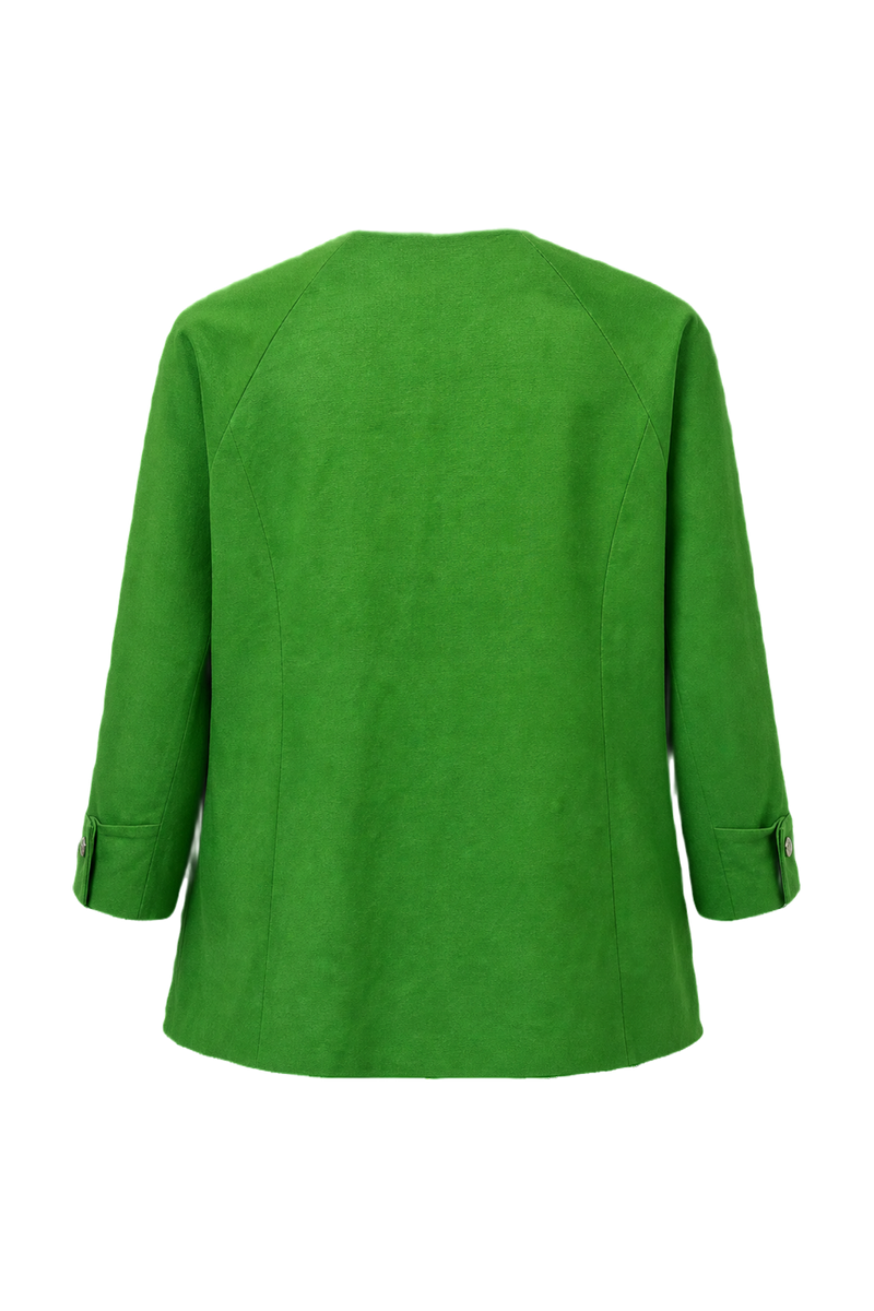 1980s Green Cotton Blend Jacket - Back View