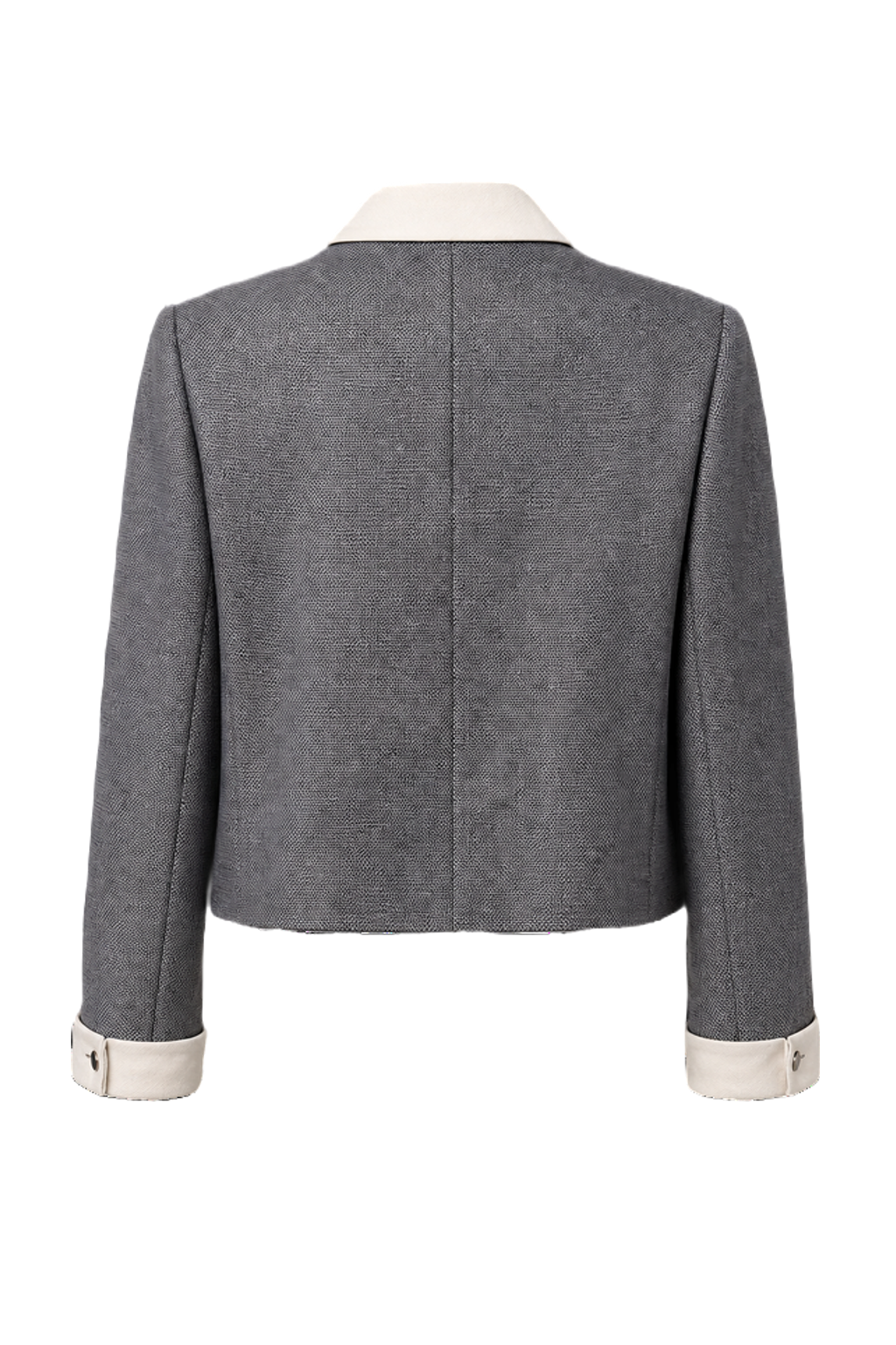 1980s Grey Wool Blend Jacket - Back View