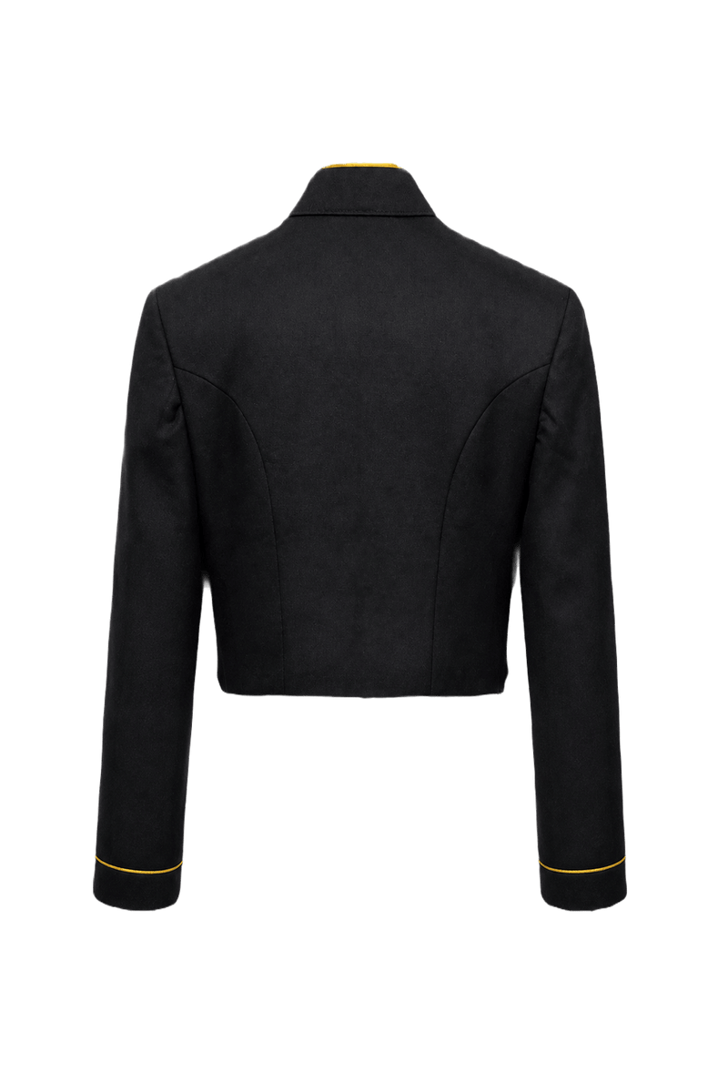 1980s Black Wool Blend Jacket - Back View