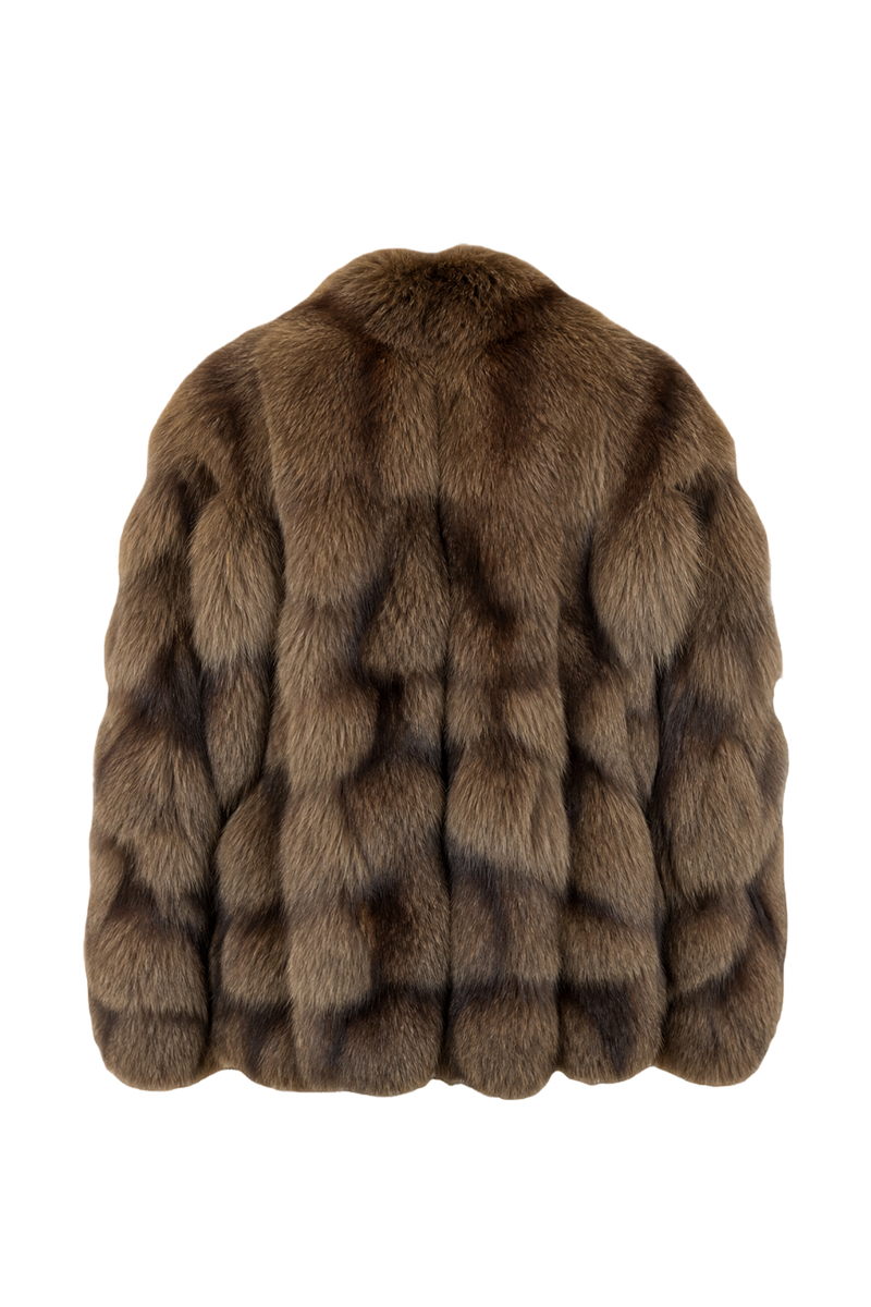 1980s Brown Fur Coat - Back View