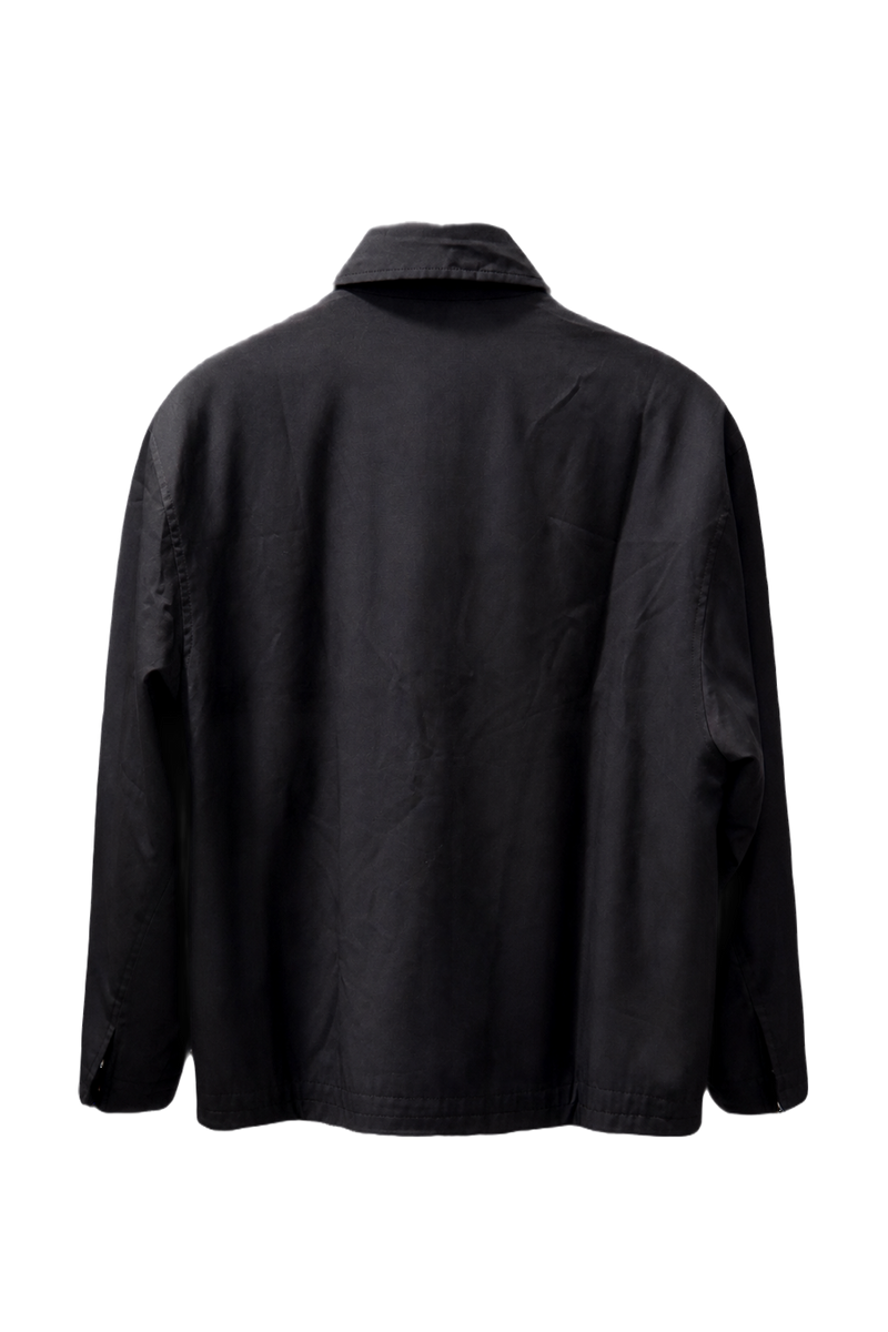 1980s Navy Blue Cotton Blend Jacket - Back View