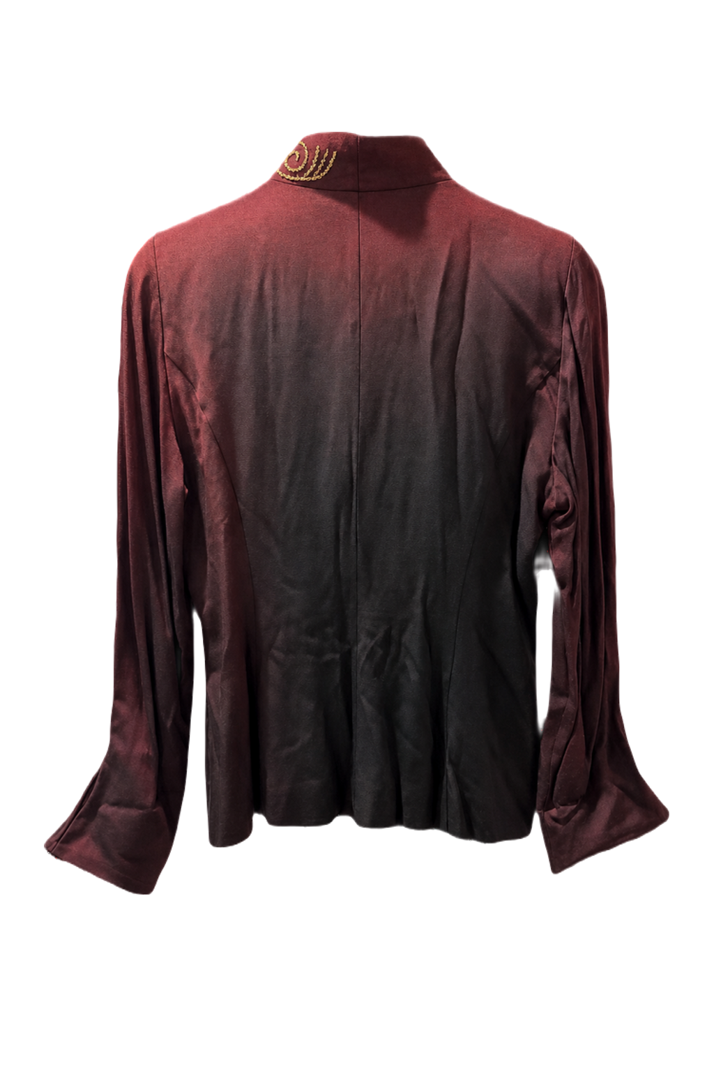 1980s Burgundy Silk Jacket - Back View
