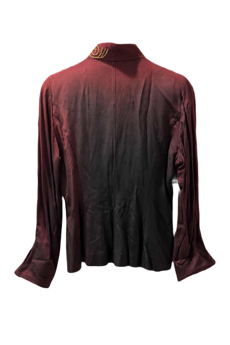 1980s Burgundy Silk Jacket - Back View
