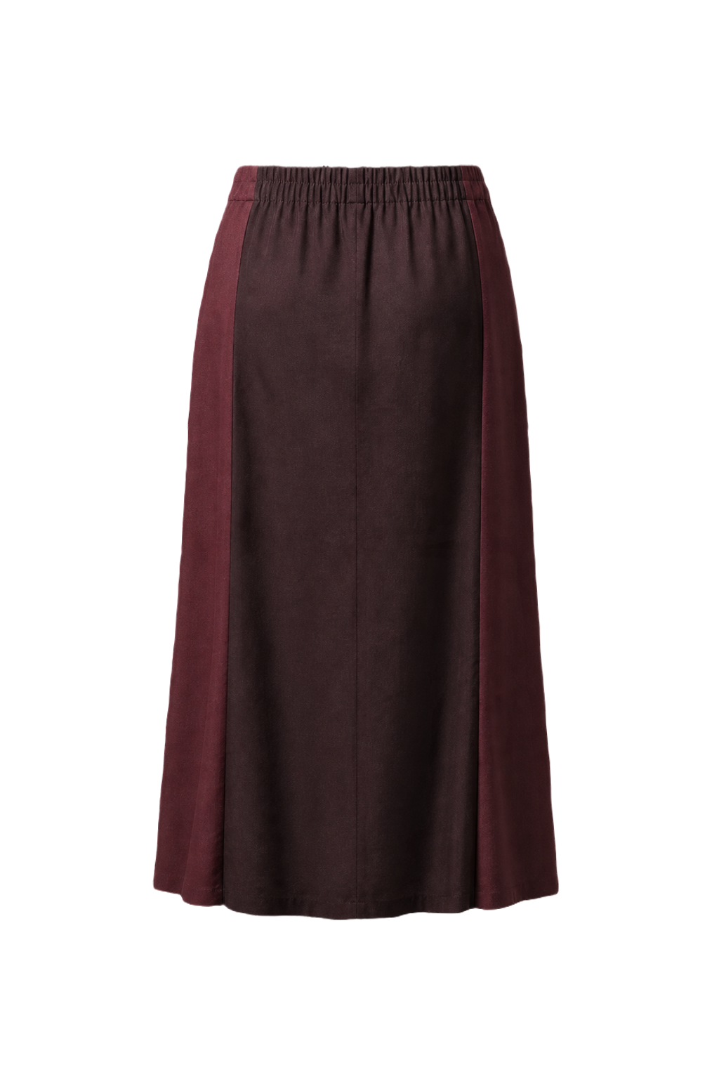 1980s Burgundy Polyester Skirt - Back View