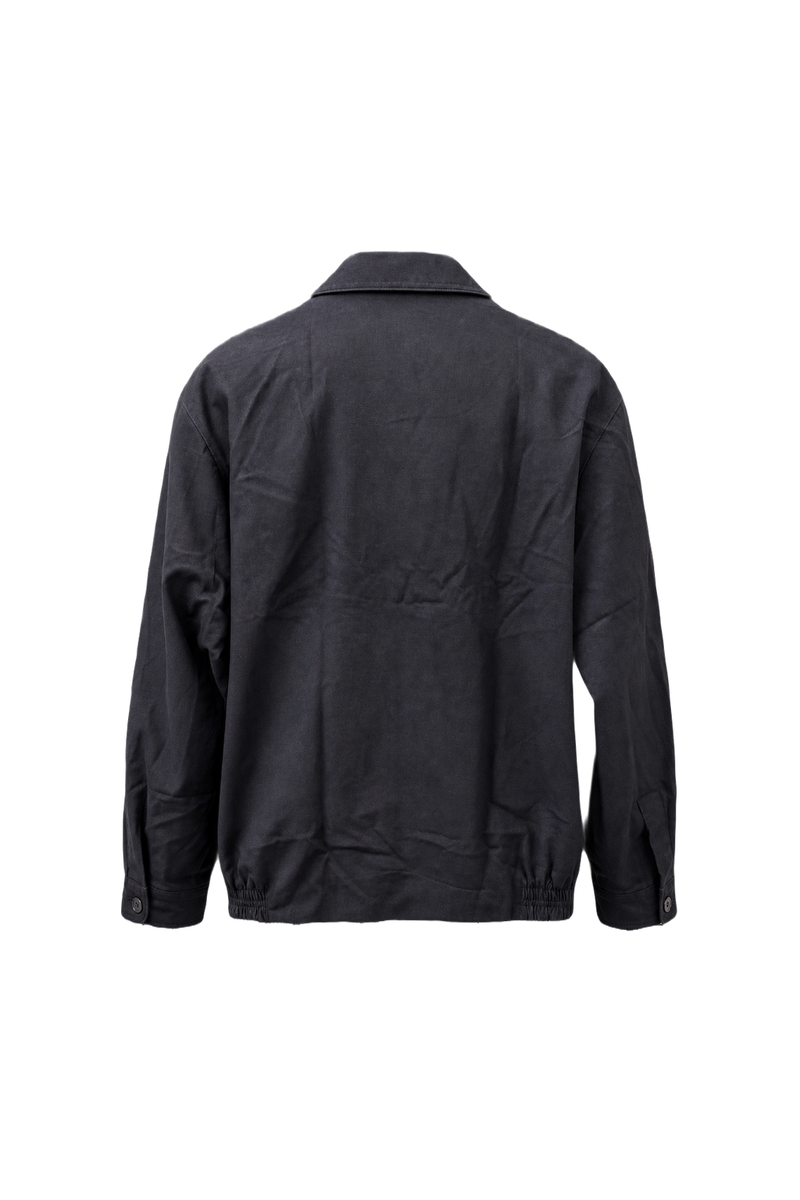 1980s Navy Blue Cotton Blend Jacket - Back View