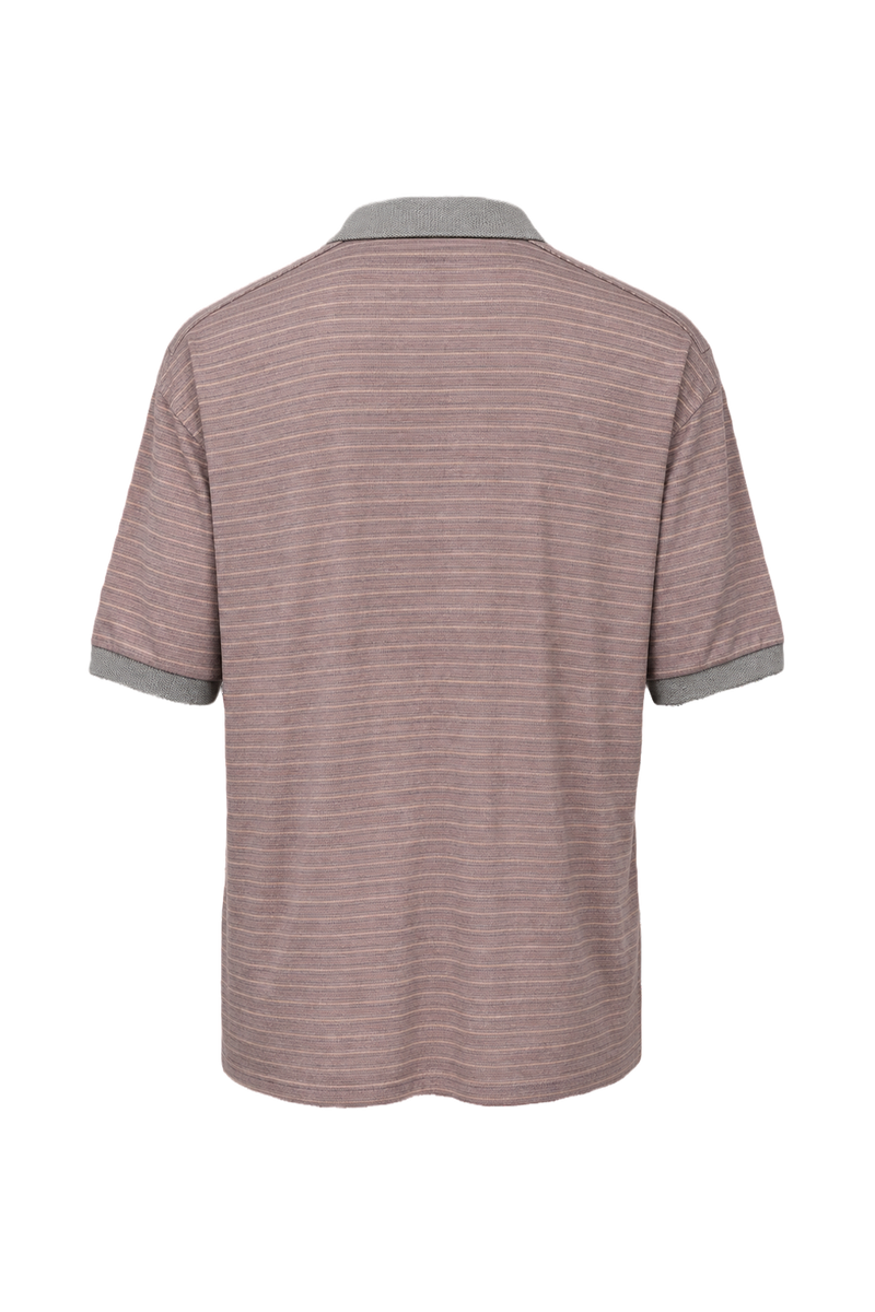 1980s Mauve Cotton Blend Polo - Back View