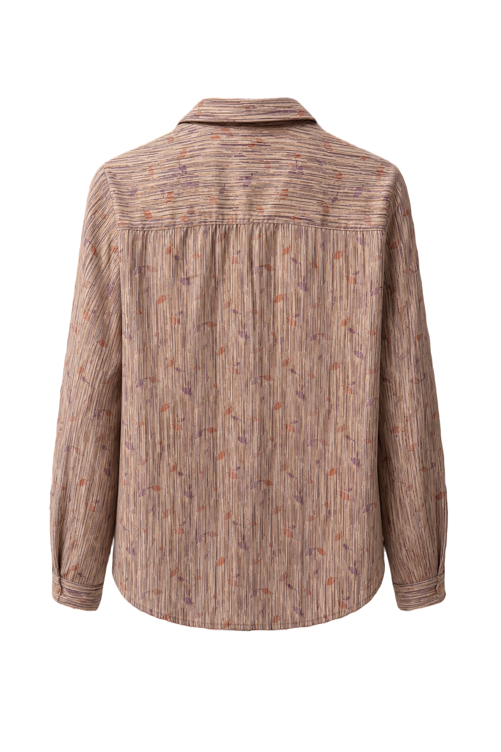 1970s Light Beige Cotton Blend Blouse - Back View