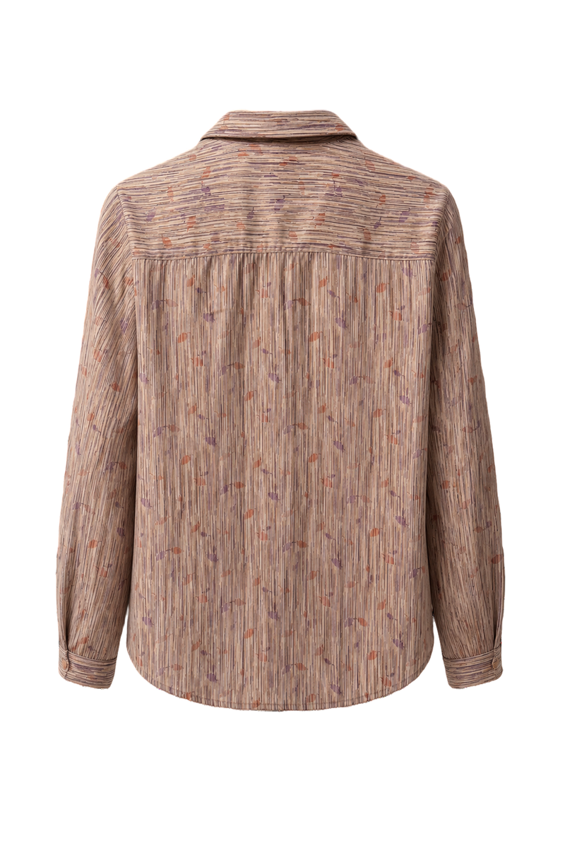1970s Light Beige Cotton Blend Blouse - Back View