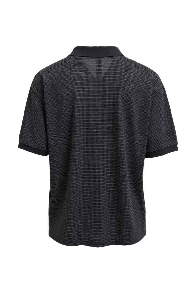 1980s Dark Grey Cotton Polo - Back View