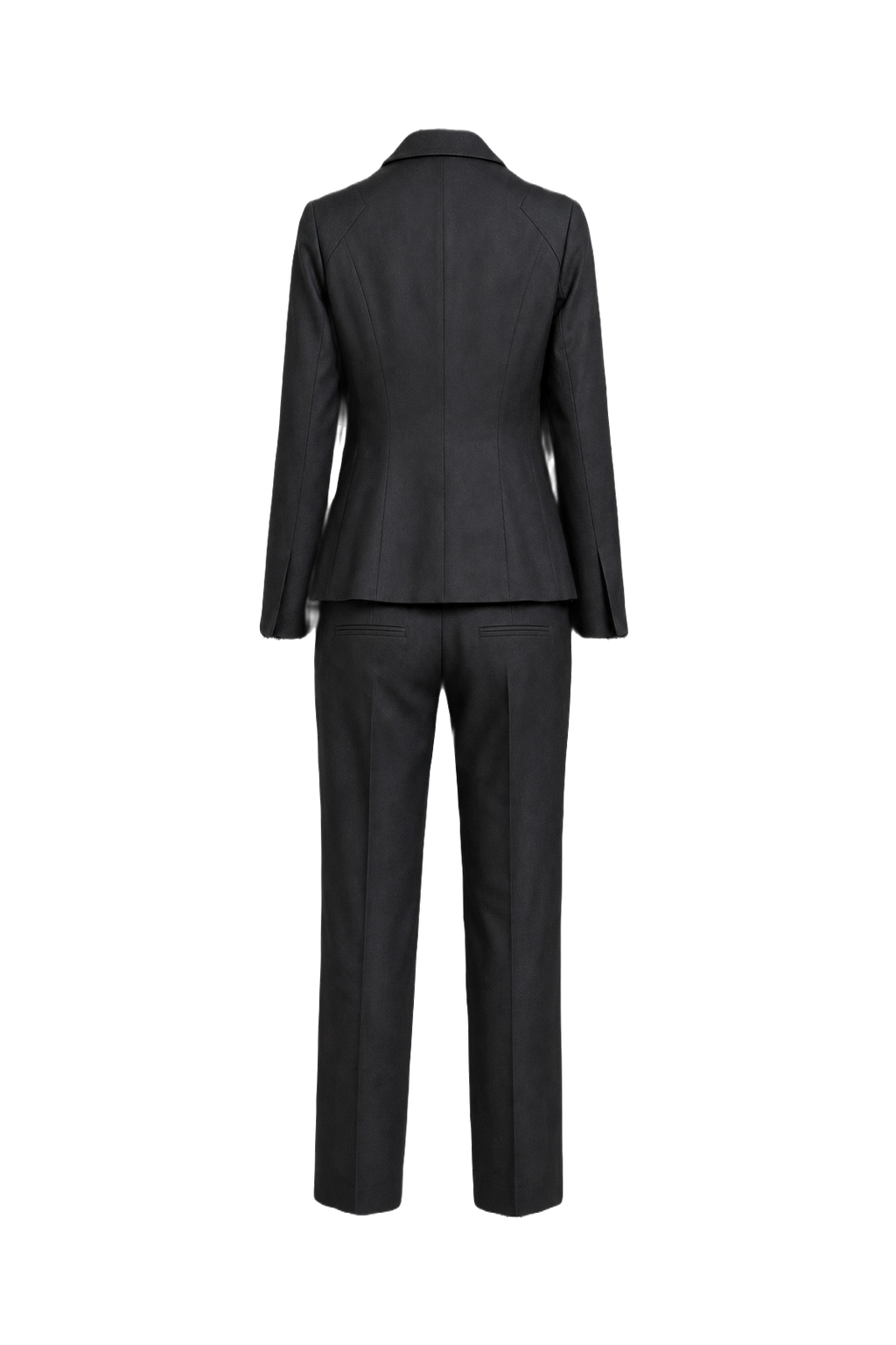 1990s Black Cotton Blend Blazer and Trousers Set - Back View