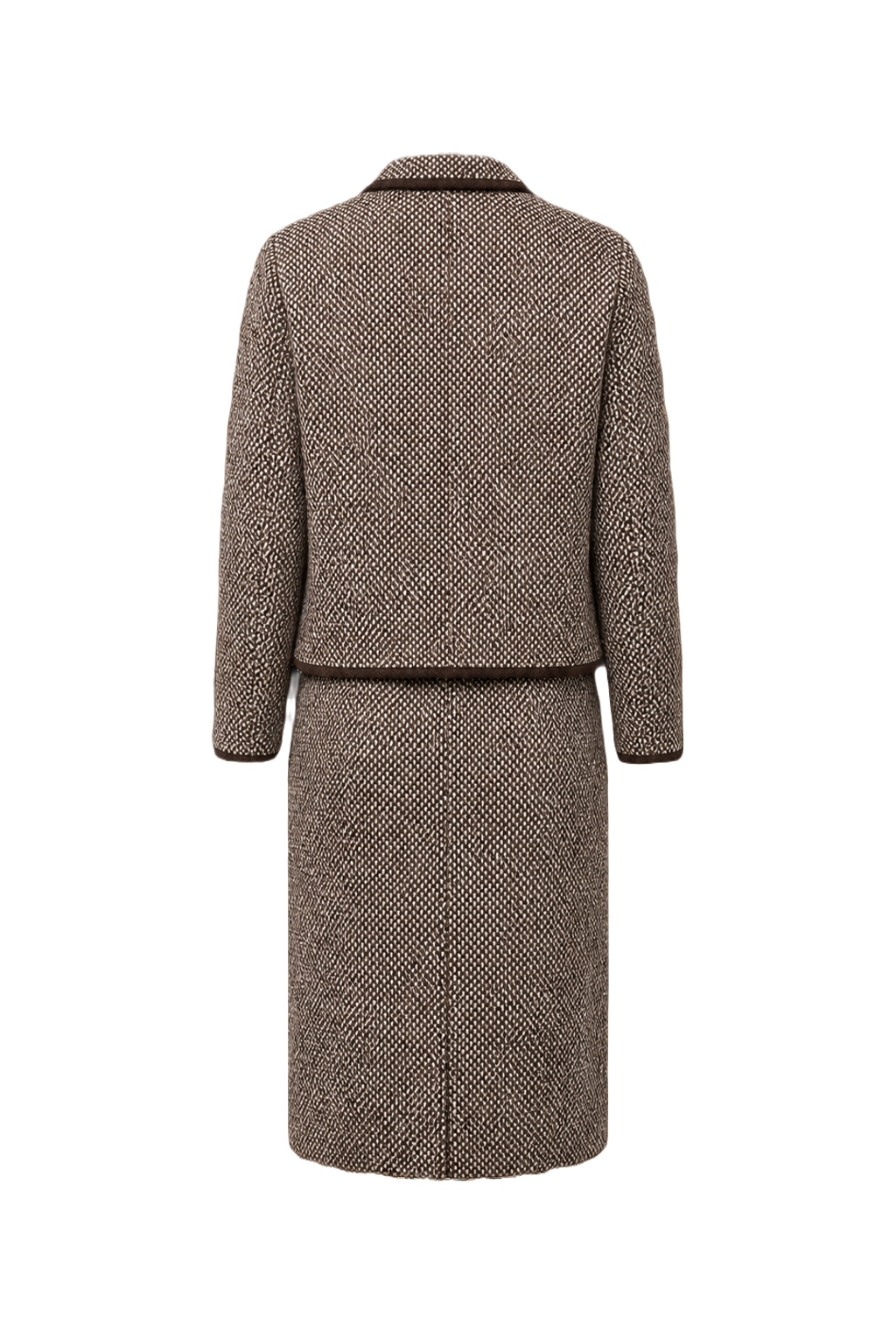 1980s Brown Wool Blend Ensemble - Back View