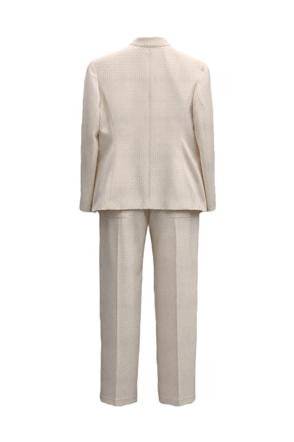 1990s Cream Cotton 2-Piece Suit - Back View