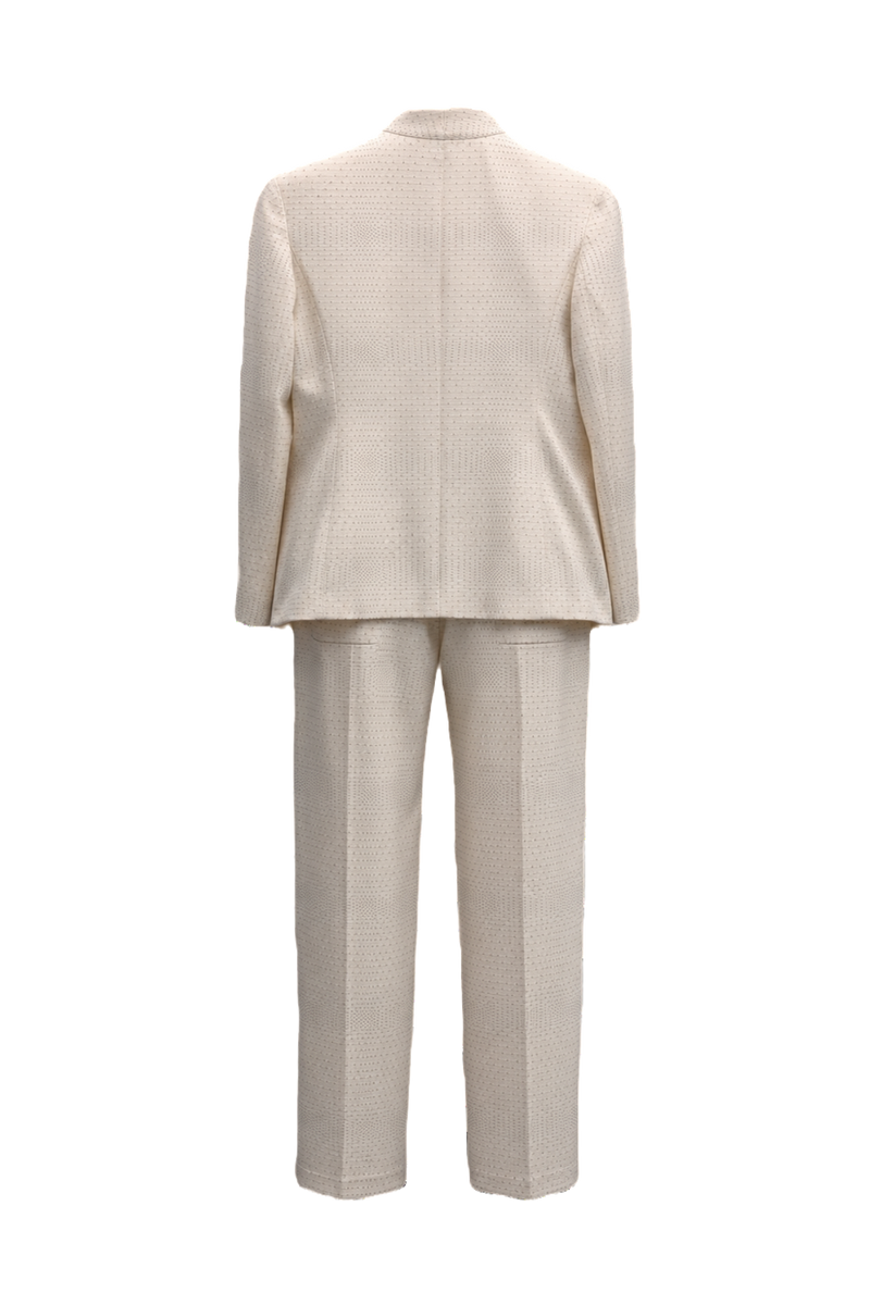 1990s Cream Cotton 2-Piece Suit - Back View