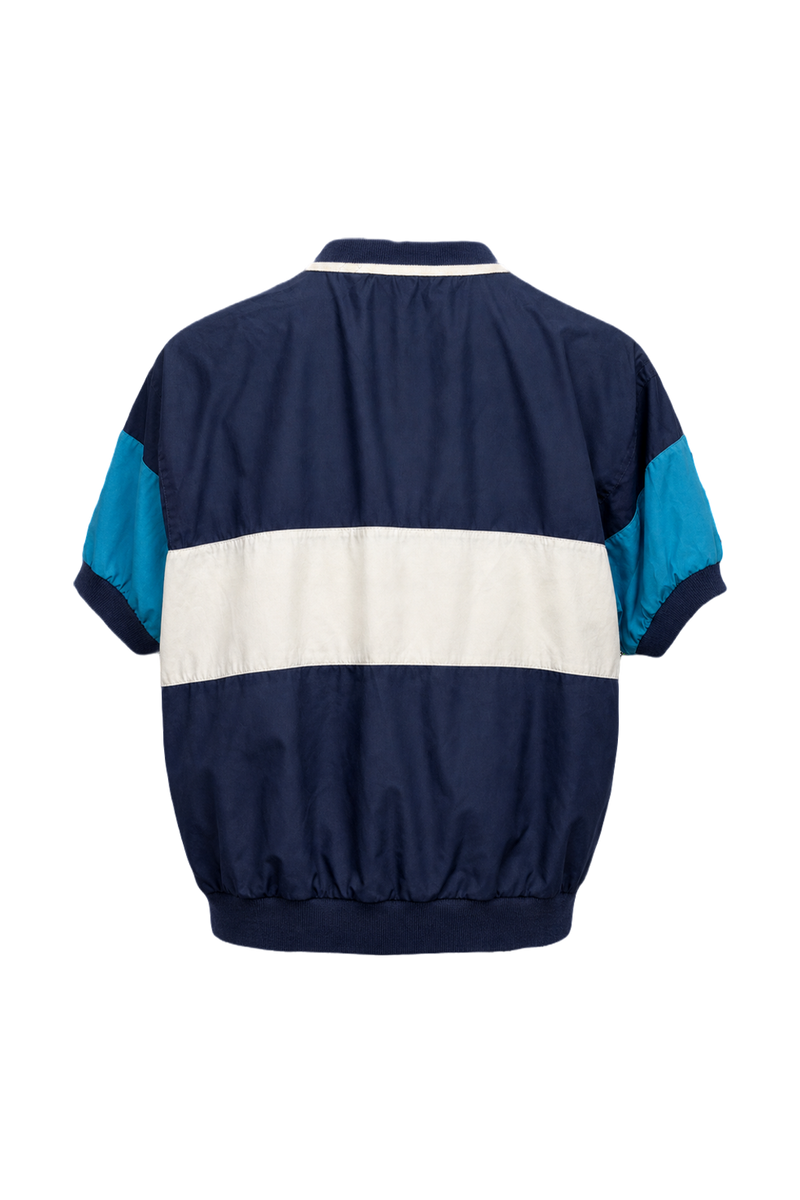 1980s Navy Blue Cotton Blend Jacket - Back View