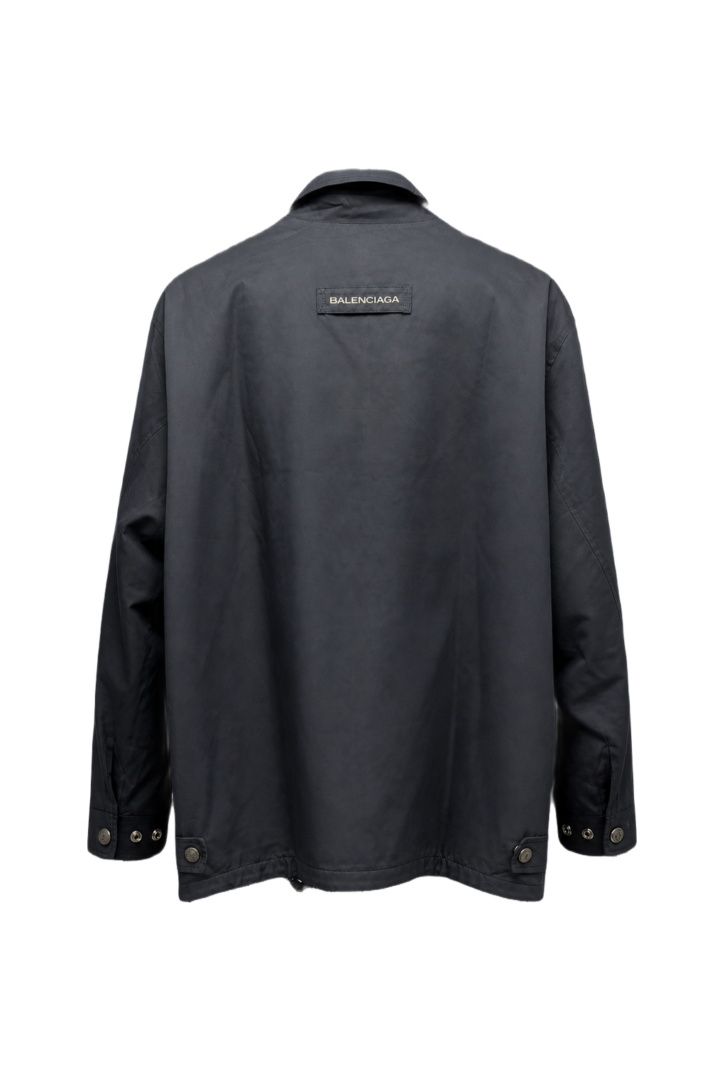 1980s Navy Blue Cotton Blend Jacket - Back View
