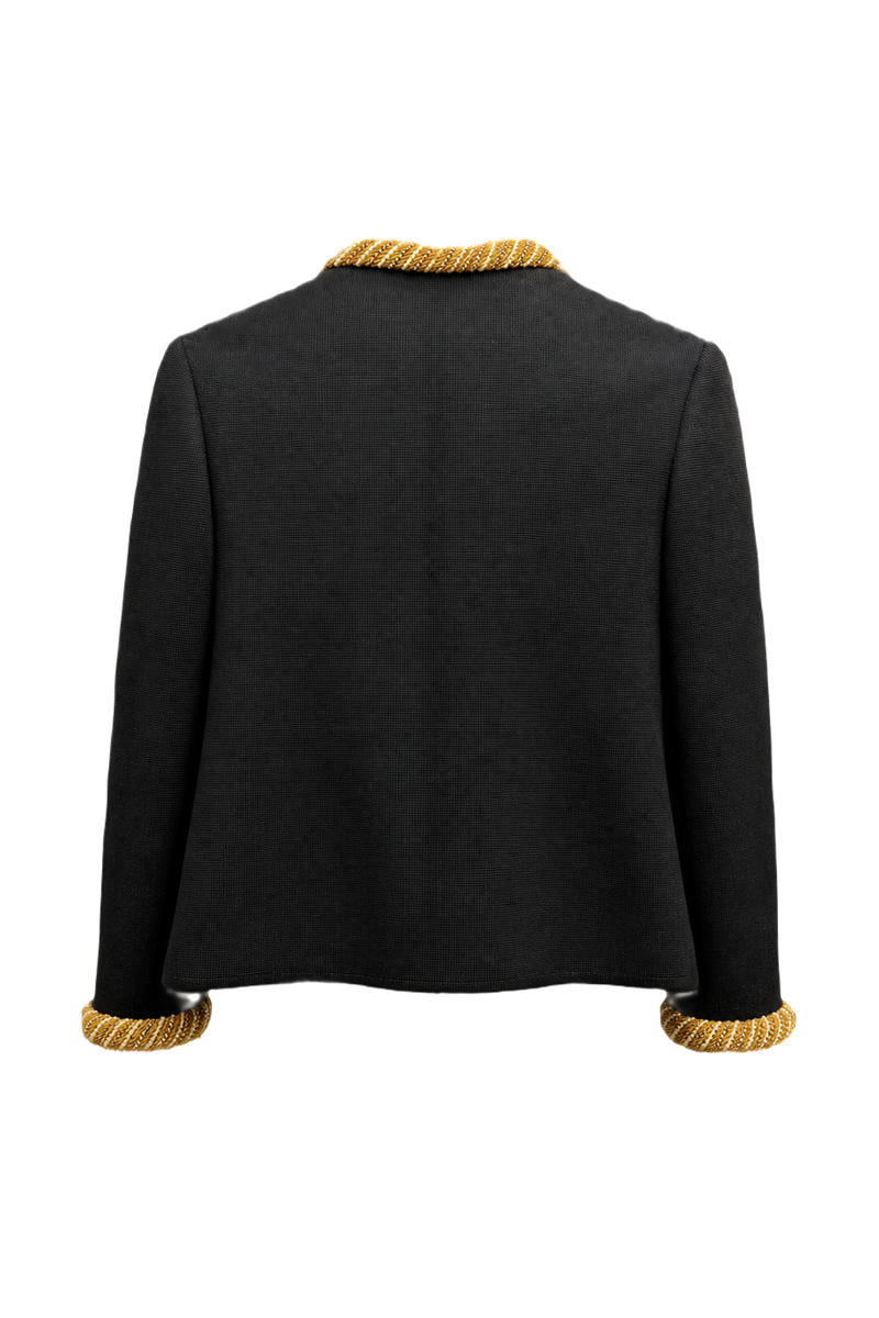 1980s Black Wool Jacket - Back View
