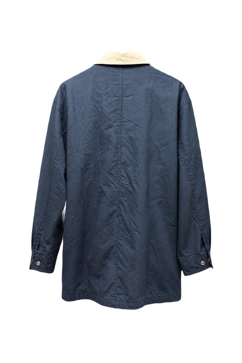 1980s Navy Blue Cotton Blend Jacket - Back View
