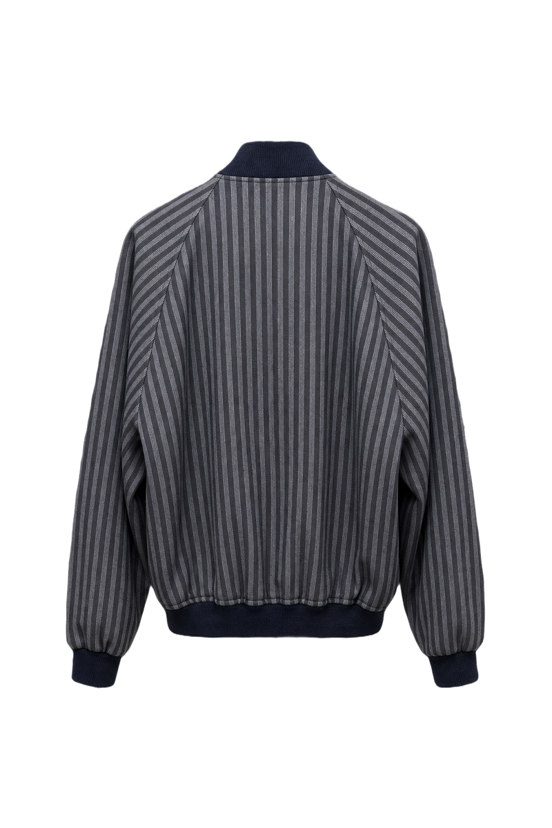 1980s Navy Blue Cotton Blend Jacket - Back View