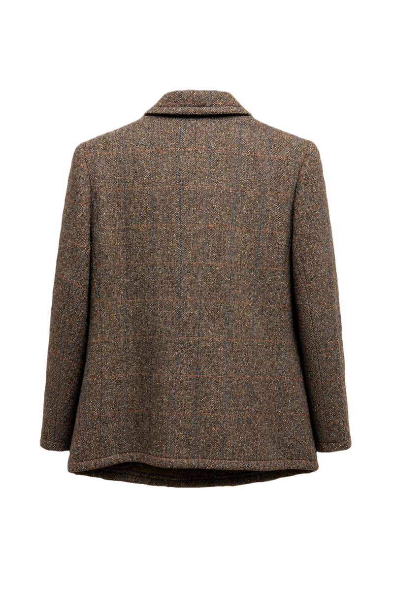 1980s Brown Wool Blend Jacket - Back View