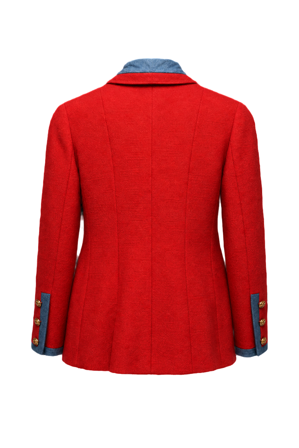 1990s Red Cotton Blend Jacket - Back View