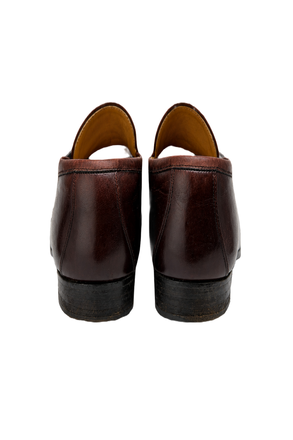 1980s Brown Leather Loafers - Back View