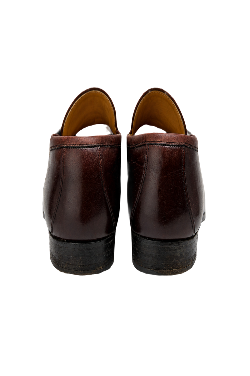 1980s Brown Leather Loafers - Back View