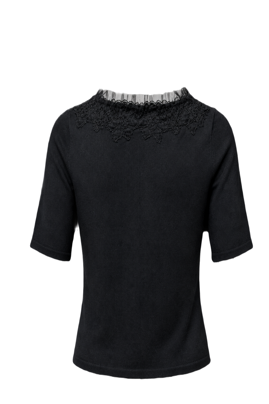 1990s Black Cotton Blend Blouse - Back View