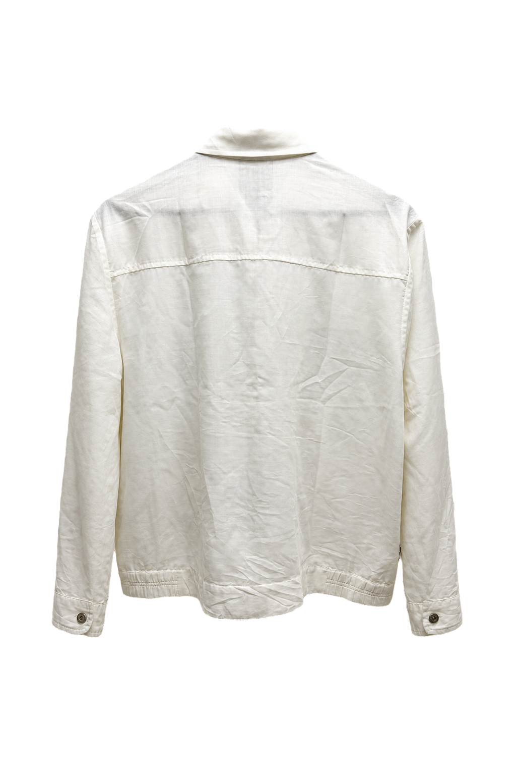 1980s Cream White Cotton Blend Jacket - Back View