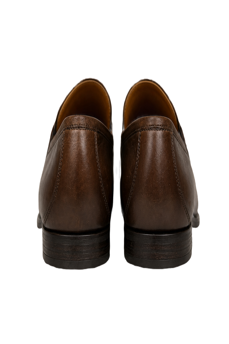1980s Brown Leather Loafers - Back View