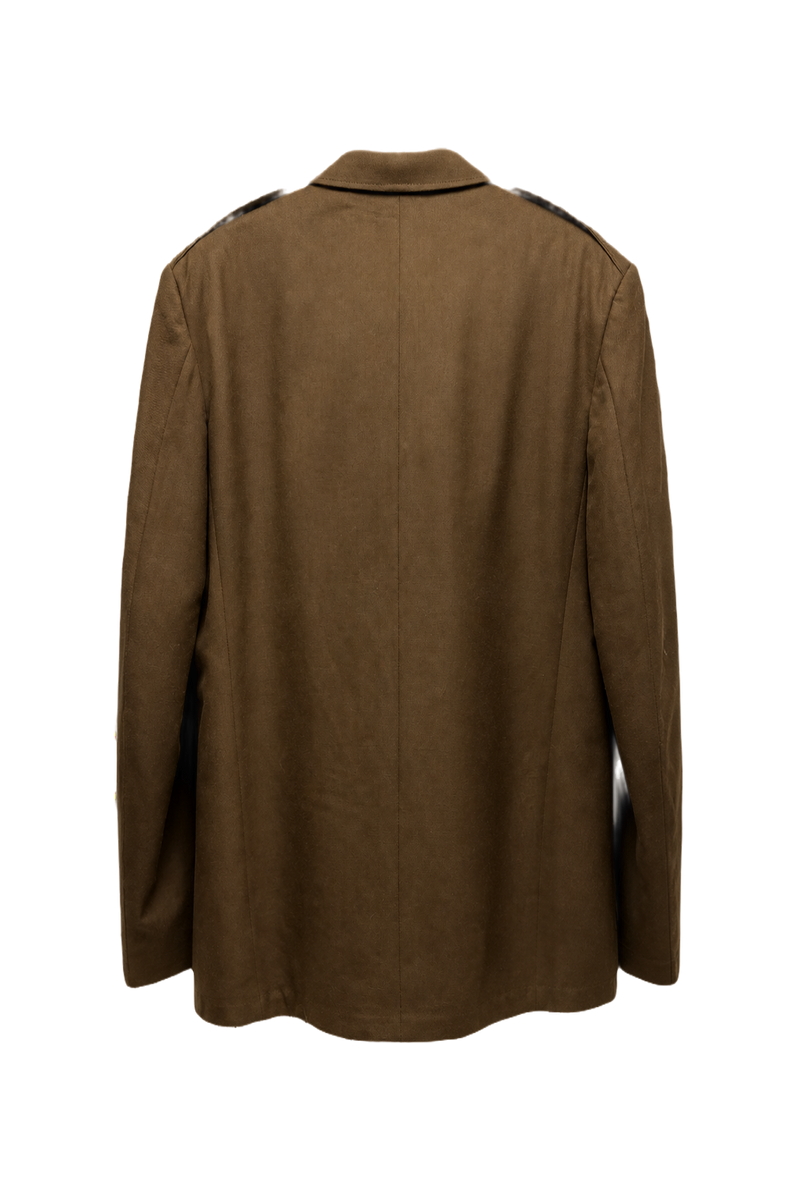 1940s Brown Cotton Blend Jacket - Back View