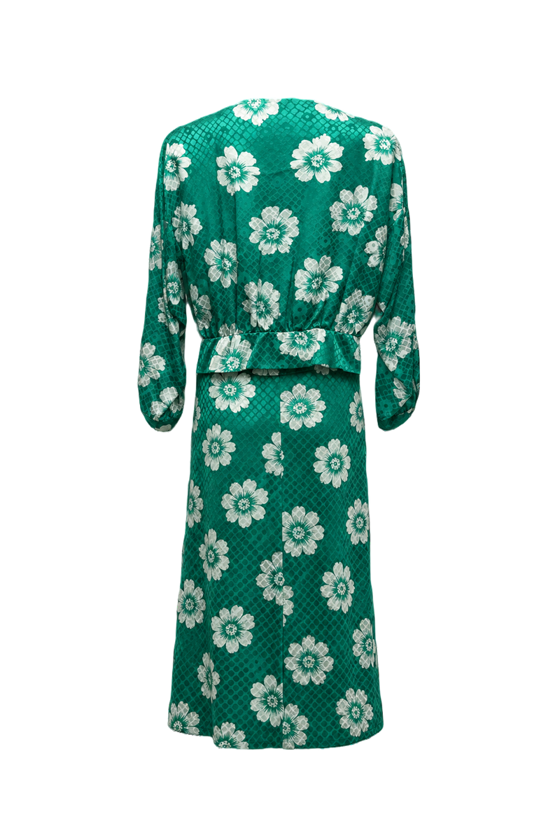 1990s Green Nylon Blend Two-Piece Set - Back View
