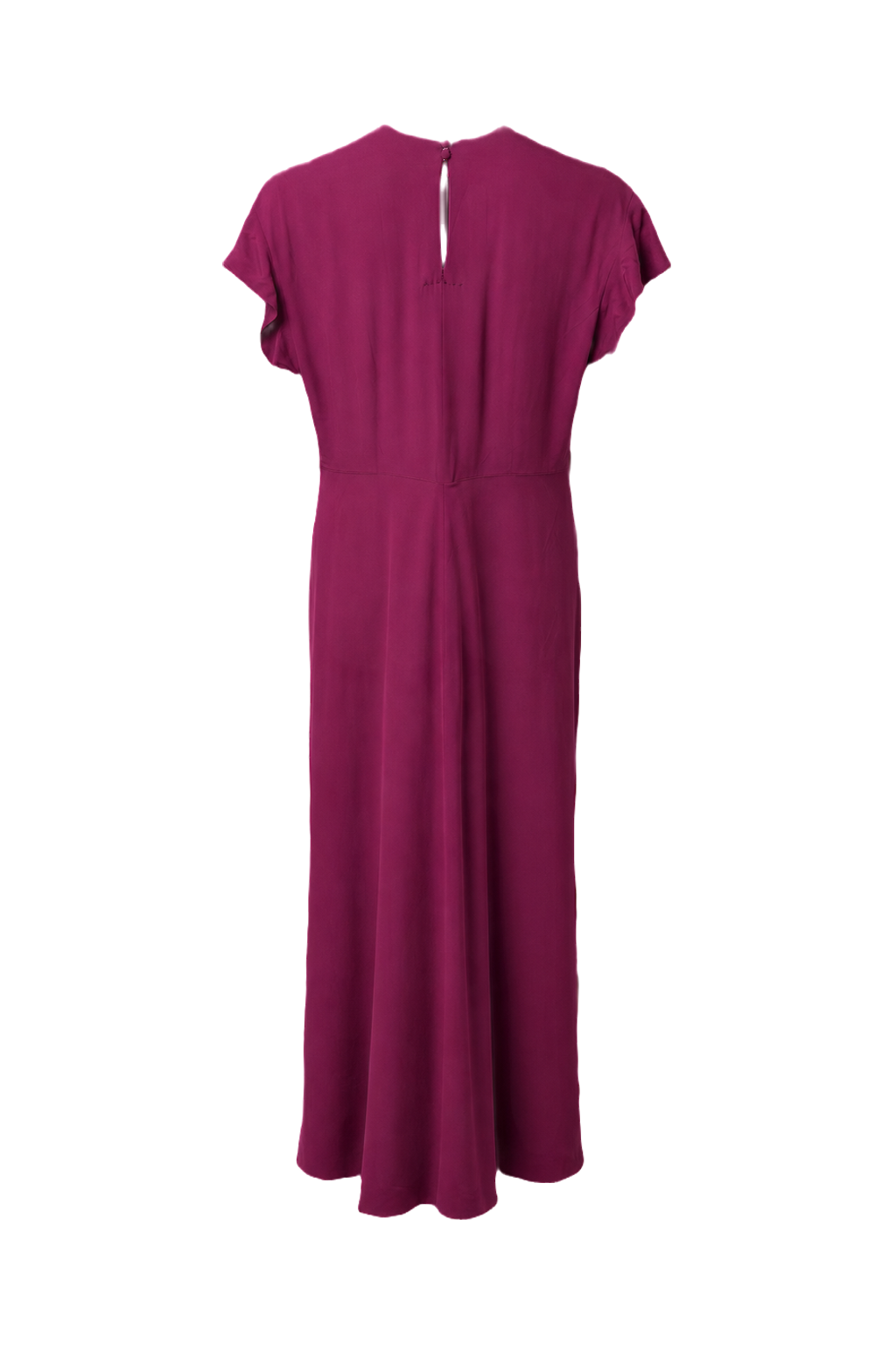 1940s Deep Magenta Silk Dress - Back View