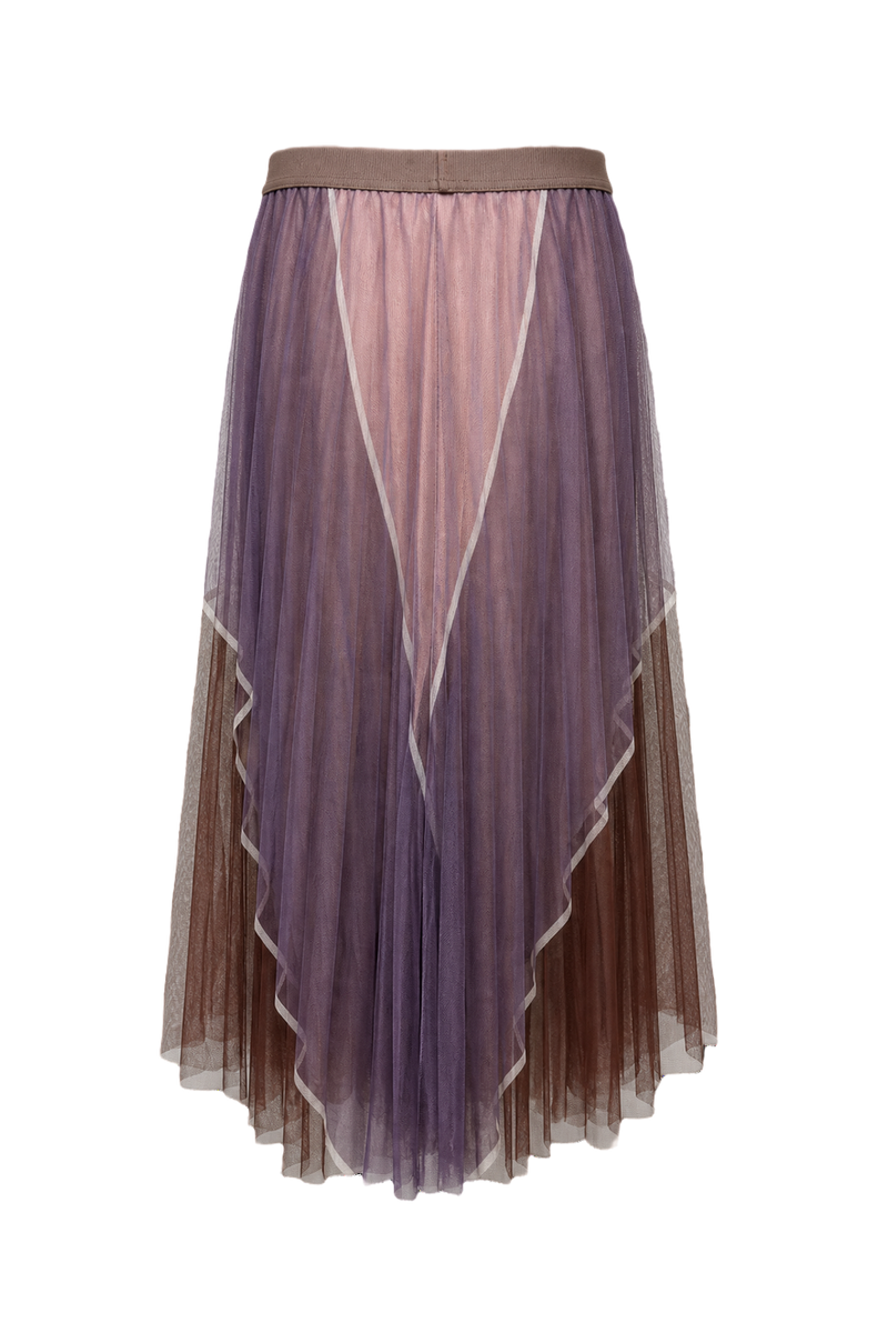 1980s Lavender Pastel Polyester Skirt - Back View