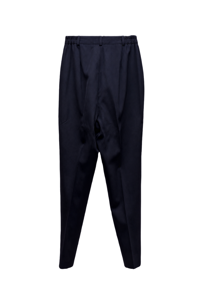 1980s Black Polyester Trousers - Back View