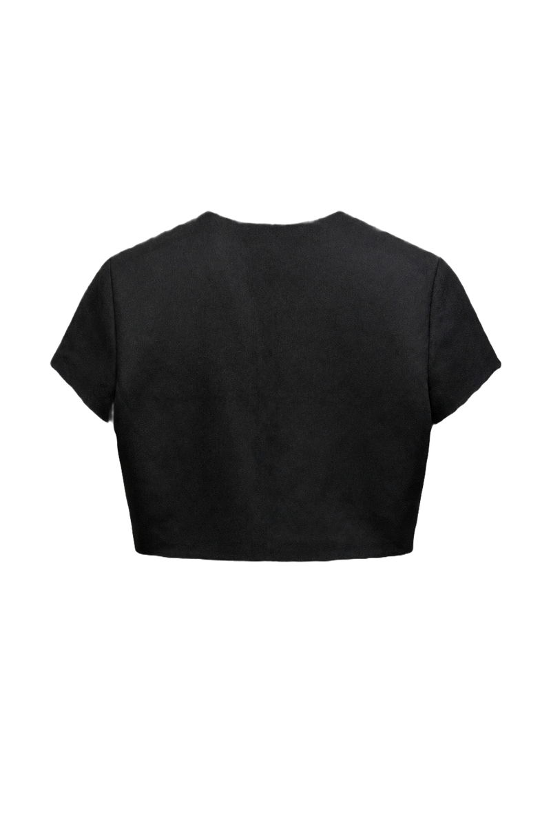 1990s Black Wool Blend Jacket - Back View