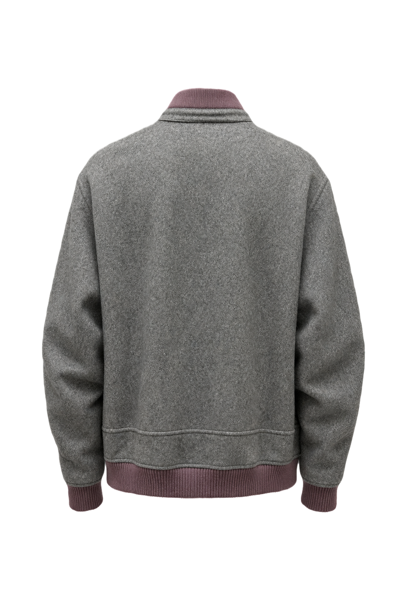 1980s Grey Wool Jacket - Back View