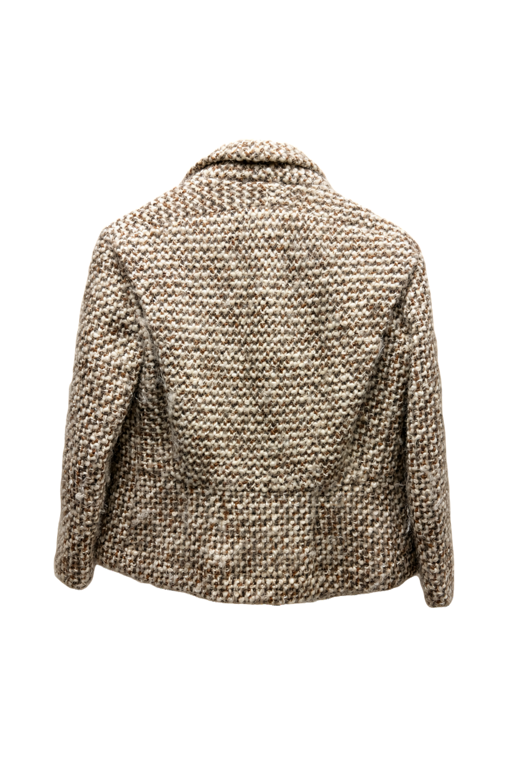 1980s Ivory Wool Blend Jacket - Back View