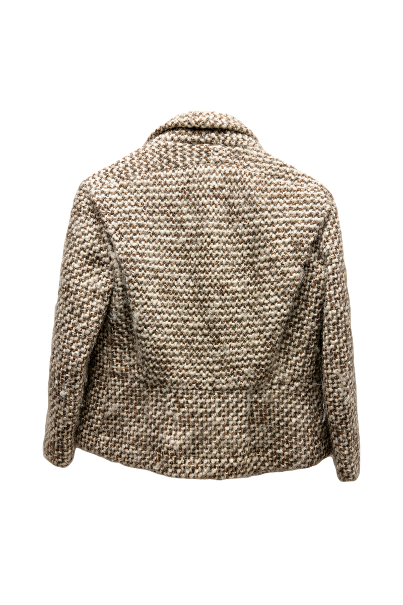 1980s Ivory Wool Blend Jacket - Back View