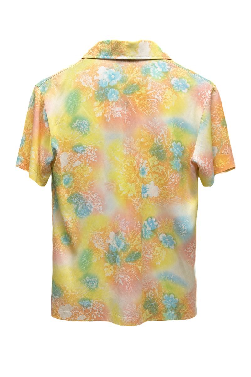 1970s Yellow Polyester Shirt - Back View