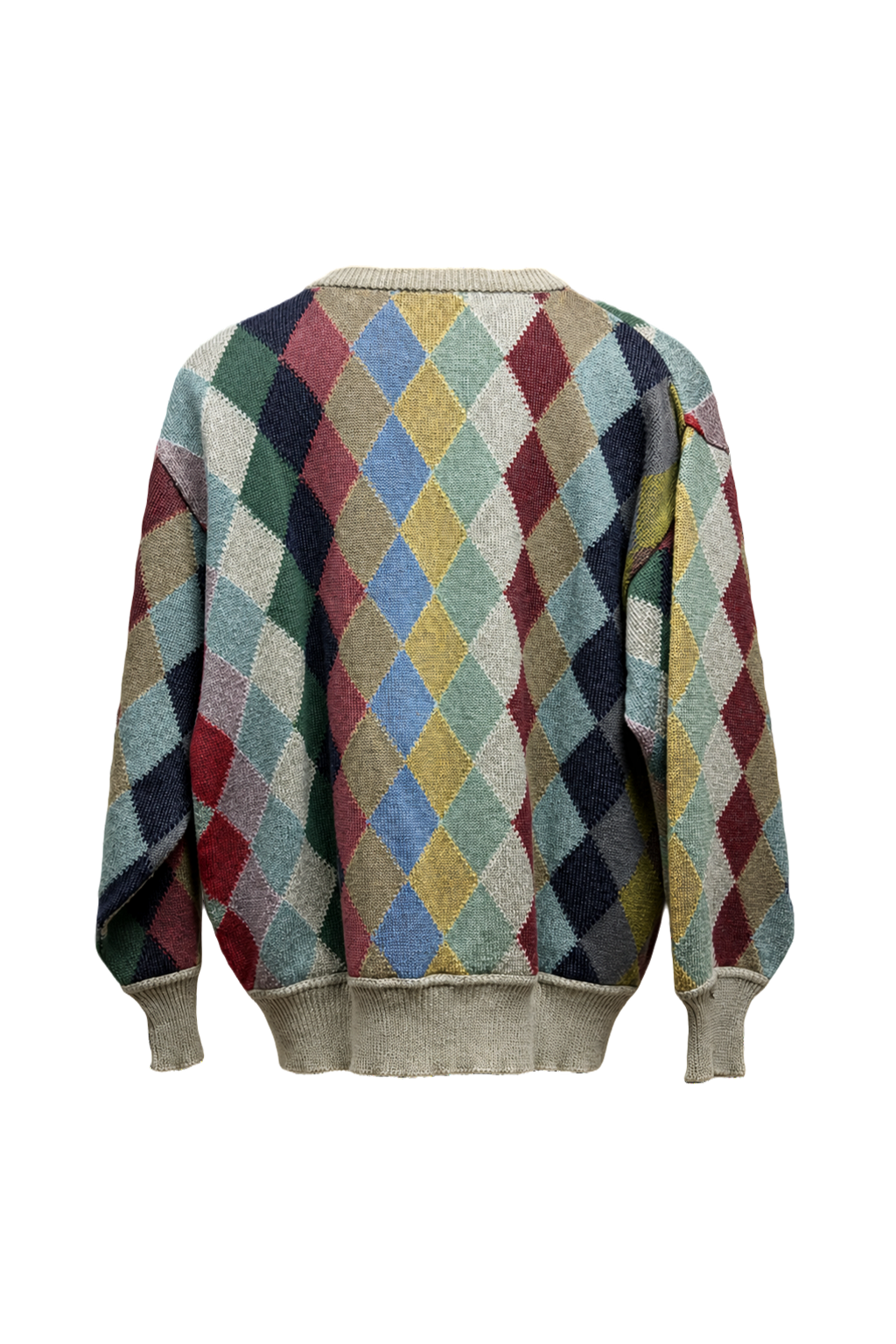 1990s Multicolor Wool Sweater - Back View