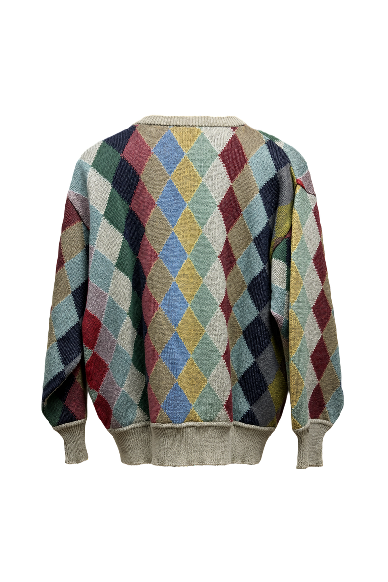 1990s Multicolor Wool Sweater - Back View