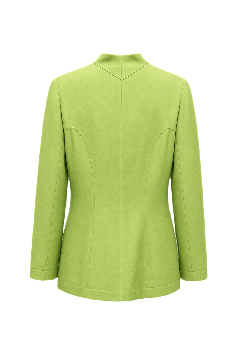 1980s Pastel Green Polyester Blazer - Back View