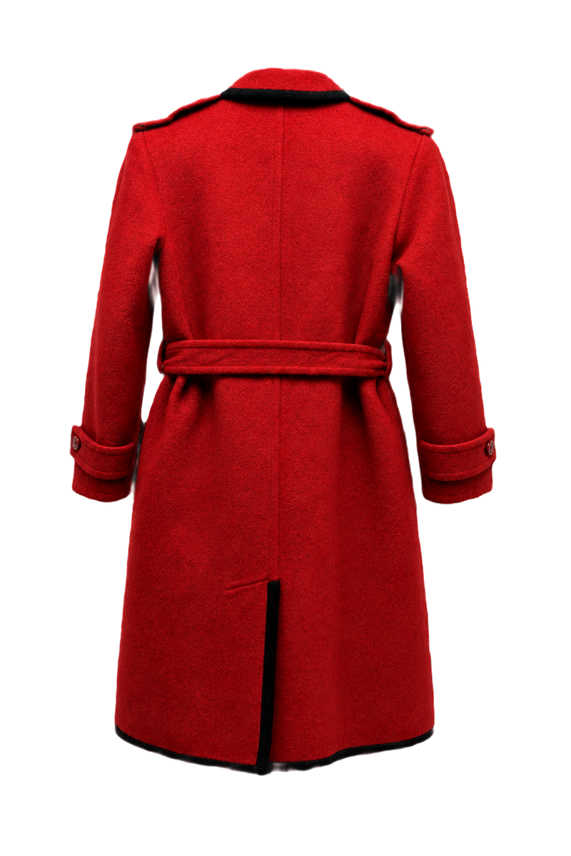 1970s Red Wool Coat - Back View