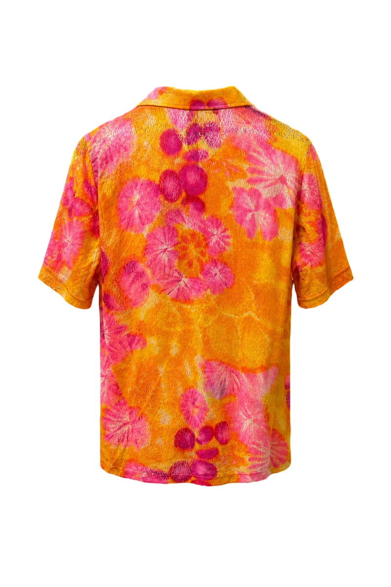 1980s Orange Cotton Shirt - Back View