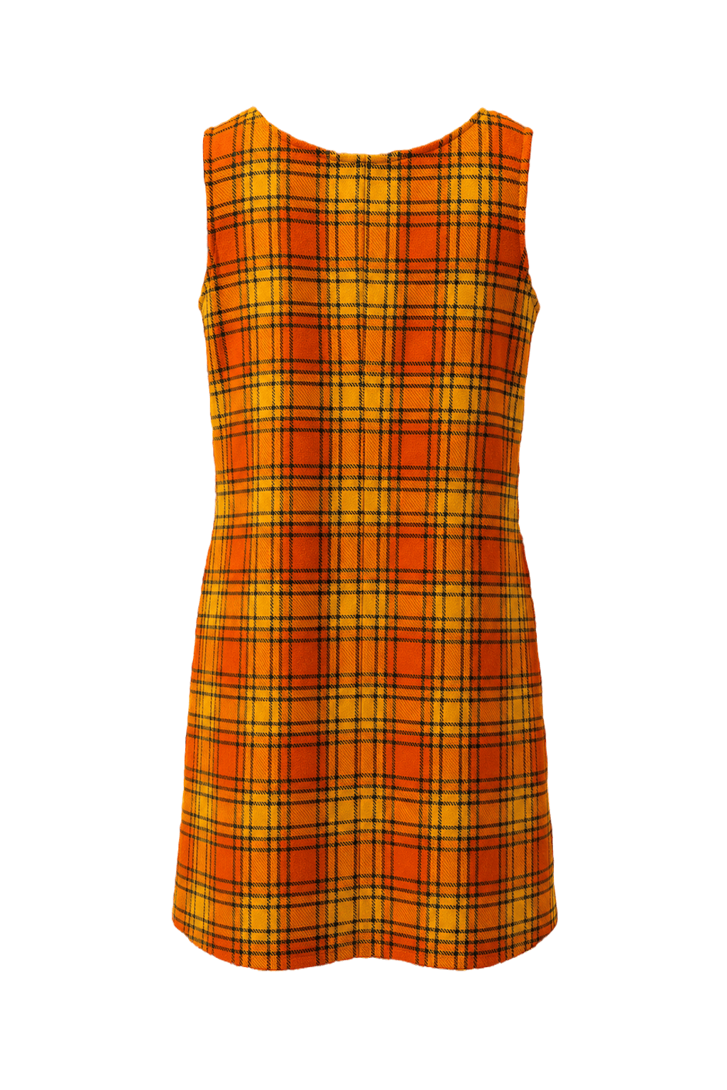 1960s Orange Wool Blend Shift Dress - Back View