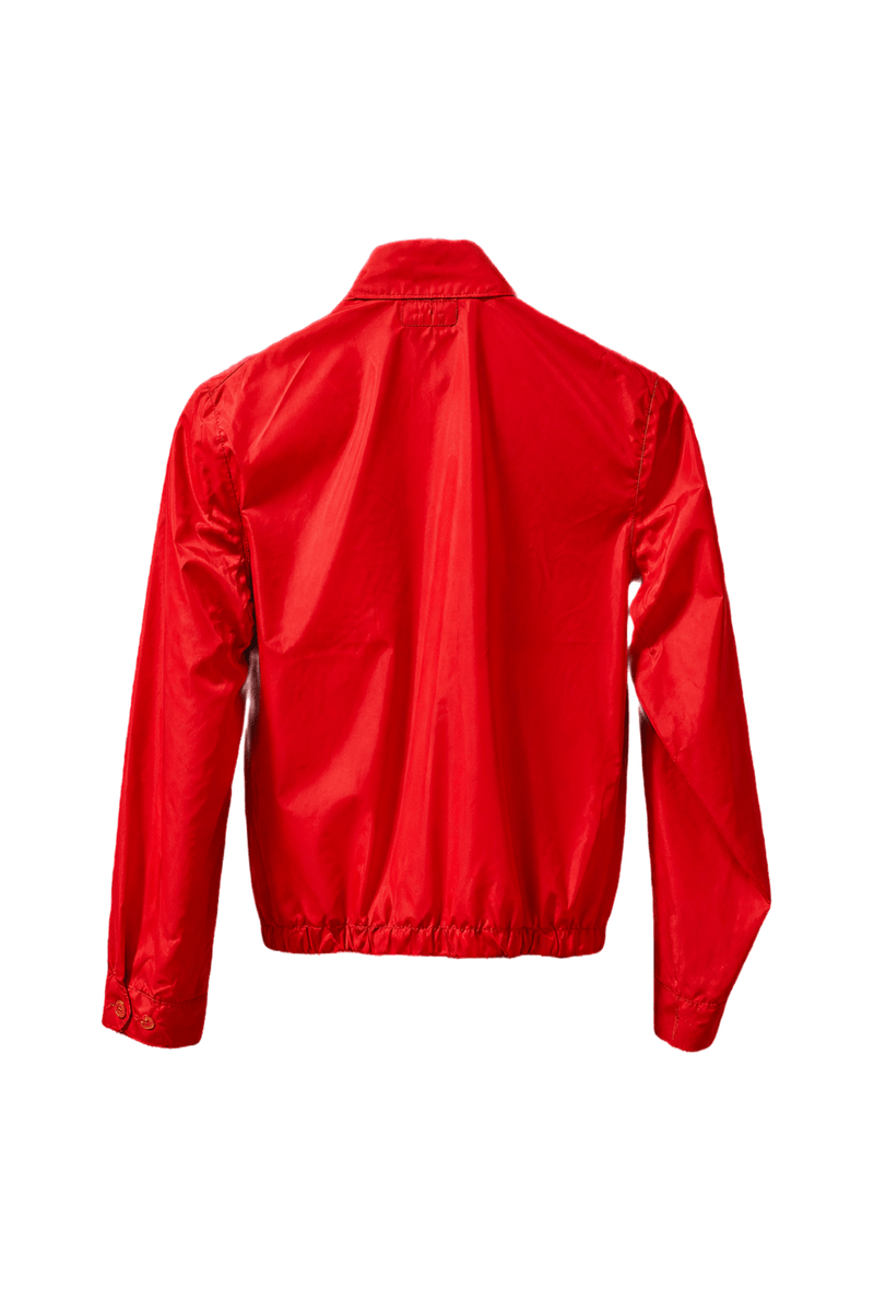 1980s Red White Nylon Jacket - Back View