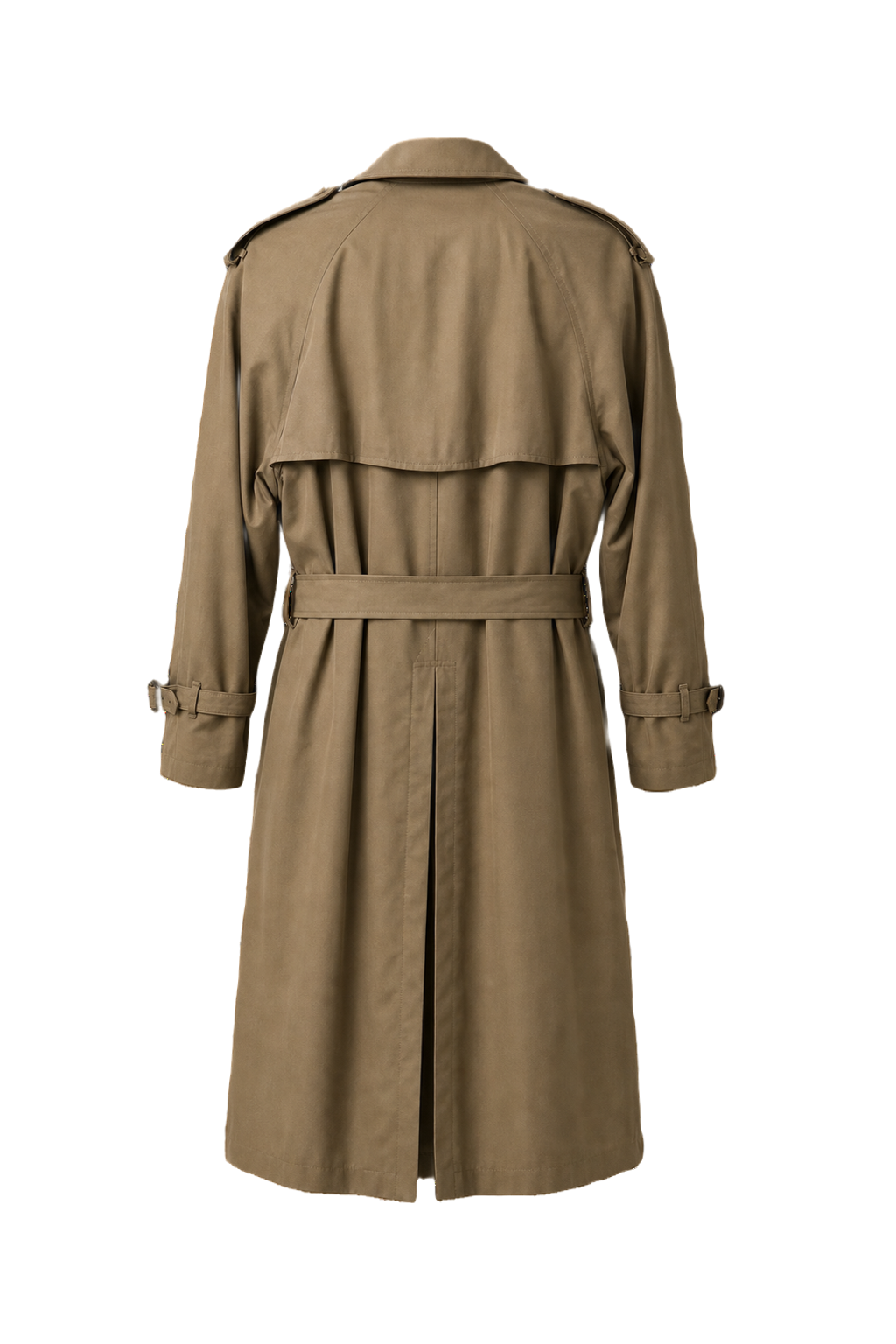 1980s Beige Cotton Trench Coat - Back View