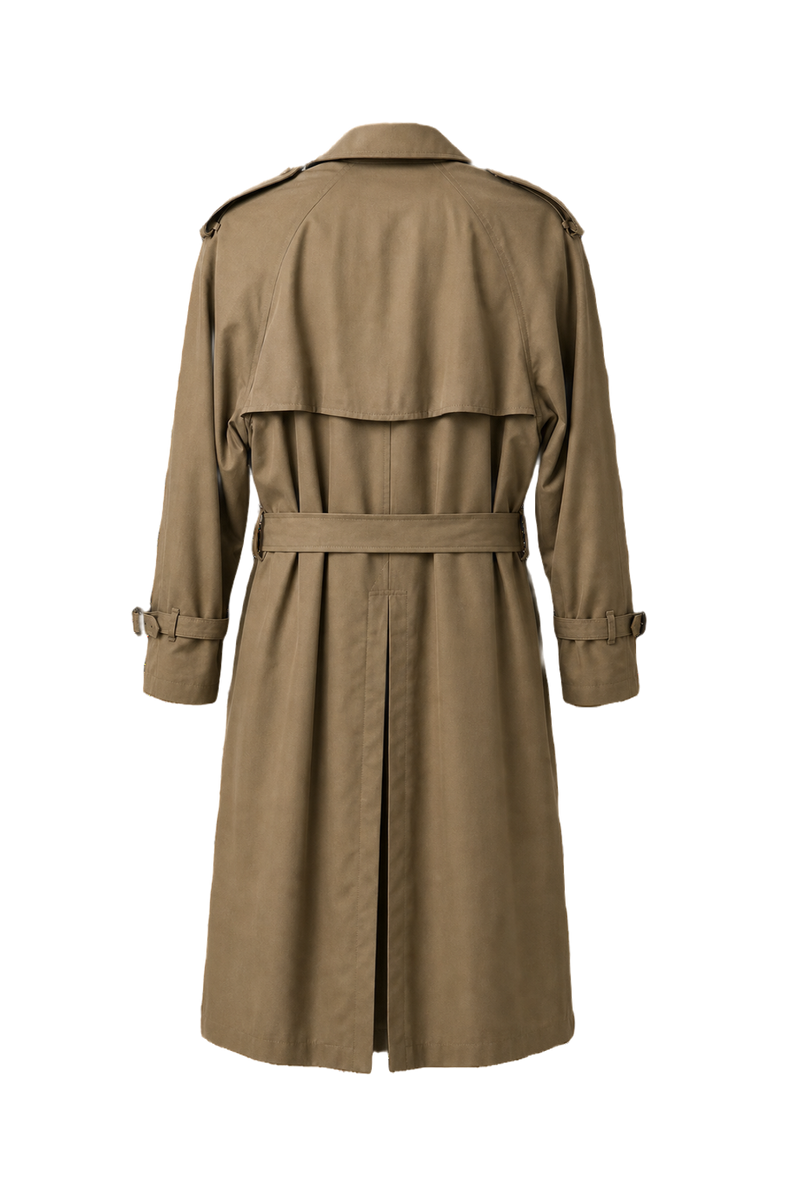 1980s Beige Cotton Trench Coat - Back View