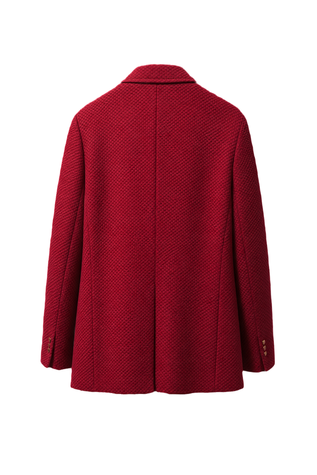 1980s Deep Red Wool Blend Blazer - Back View