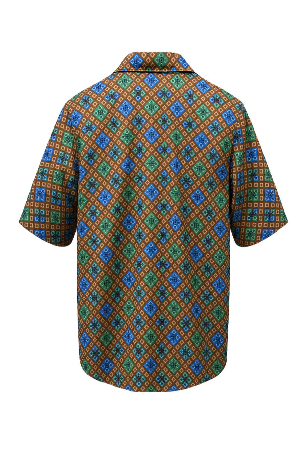 1970s Brown Cotton Blend Shirt - Back View